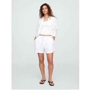 GAP Women's White linen like Relaxed Shorts